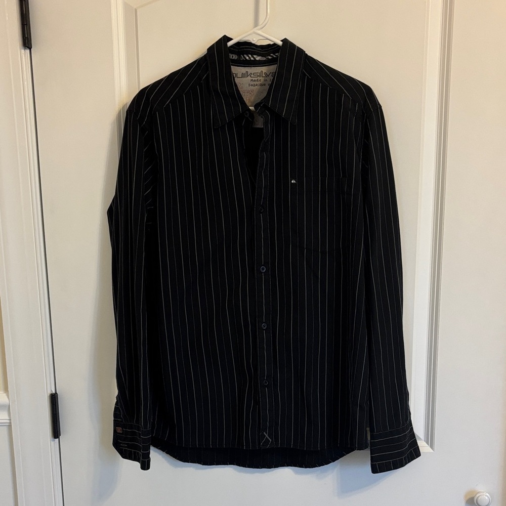 Men's Quicksilver Black Striped Shirt - size S